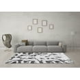 thumbnail image 3 of Ahgly Company Indoor Round Abstract Gray Modern Area Rugs, 4' Round, 3 of 4