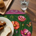 thumbnail image 3 of Spring Flowers Round 15 Inch Placemats Set of 6, Purple Boho Farmhouse Botanical Florals HeatResistant Non Slip Place Mats for Dining Table, Wipeable Braided Kitchen Table Mats for Housewarming, 3 of 9