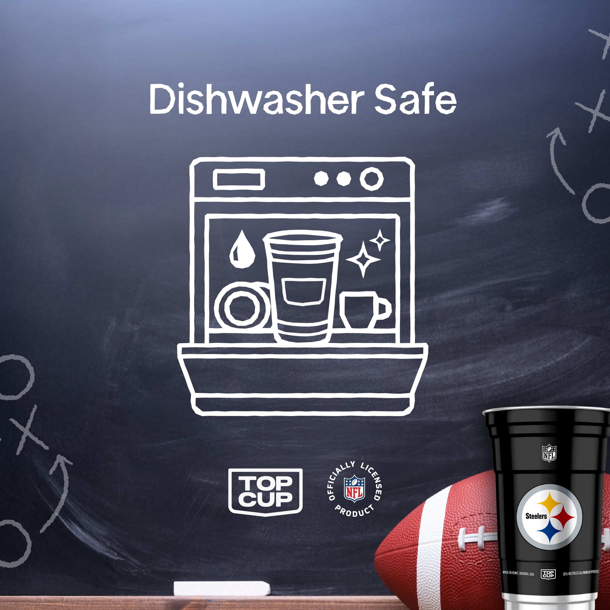 Top Cup NFL Pittsburgh Steelers Aluminum Party Cups, 20oz, 10 count