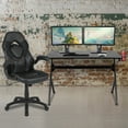 thumbnail image 2 of Flash Furniture Black Gaming Desk and Black Racing Chair Set with Cup Holder, Headphone Hook & 2 Wire Management Holes, 2 of 13