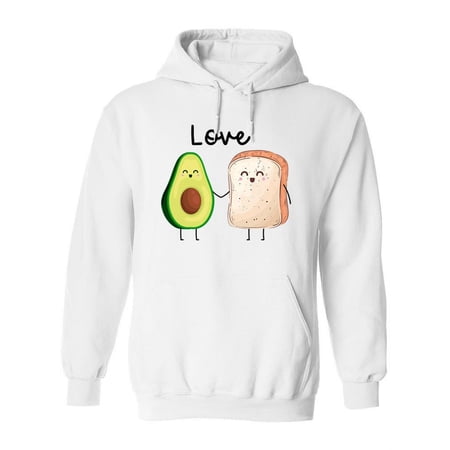 Love Bread And Avocado Hoodie Women -SPIdeals Designs Female 3X-Large