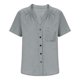thumbnail image 4 of Craaazy Women's Casual V-Neck Blouse, Solid Color Cotton Linen Short Sleeve Top, Comfy Chest Pocket Shirts for Daily Wear Gifts, 4 of 6