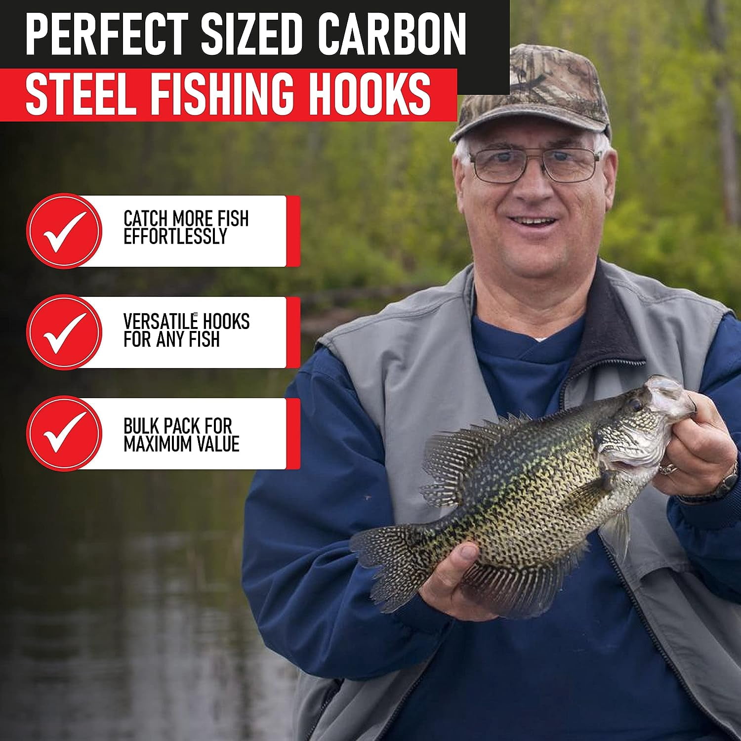 Fishing Hooks Freshwater - Trout - Crappie - Bluegill - Bass - Panfish - Walleye - Perch - Sunfish