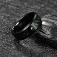 thumbnail image 4 of JQUEEN Men's 8mm Black Tungsten Carbide Rings with Green Zircon Engagement Rings Size 7-12, 4 of 5
