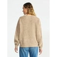 thumbnail image 3 of Time and Tru Women's and Women’s Plus Textured Stitch Sweater, Midweight, Sizes XS-4X, 3 of 5