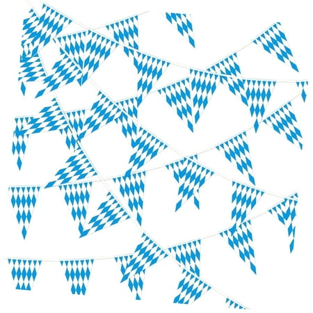 Hyjoy 52.5 Ft Oktoberfest Pennant Banner, 38Pcs Oktoberfest Decorations Double Side Bavarian Flags for Party Bavarian Festival Supplies and Indoor