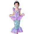 thumbnail image 1 of Disfraz de princesa de manga larga para niña, vestido de fiesta con lentejuelas, disfraz de princesa sirena para niña, vestido de fiesta, 1 of 5
