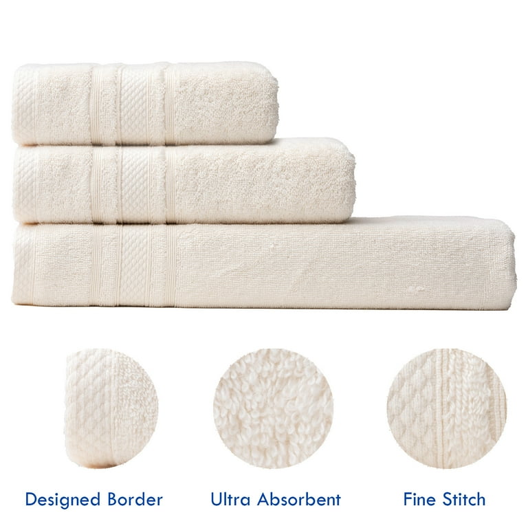 Towel Set for Bathroom 3 Pack Highly Absorbent Soft 