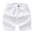 thumbnail image 3 of Baby Boys Girls Unisex Shorts Summer Athletic Everyday Bottoms Boys Summer Shorts Casual Kids Pants Elastic Waist Comfortable Playwear Outdoor Trousers Toddlers And Children,White,90/(1-2 Years), 3 of 3