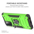 thumbnail image 4 of NIFFPD Galaxy A72 Case, Samsung A72 Case Ring Kickstand Hard PC Soft TPU Phone Cover for Samsung Galaxy A72 5G Green, 4 of 7