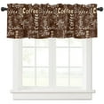 thumbnail image 2 of Retro Rustic Coffee Small Curtain Rod Pocket Short Curtains Half Drapes Partition Cabinet Door Window Curtains Home Decor, 2 of 6