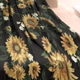 thumbnail image 3 of Black White Flower Sunflower Pattern Blanket,Comfortable Soft Flannel Throw Blanket,All Season,Warm Lightweight Blankets for Sofa Bed Couch Living Room Chair,60"x80", 3 of 4
