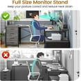 thumbnail image 6 of L Shaped Desk with Monitor Stand and 6 Drawer, 108" Home Office Desk with File Drawer & Power Outlet, Two Person Desk, Gaming Desk with Led Lights, Grey, 6 of 8