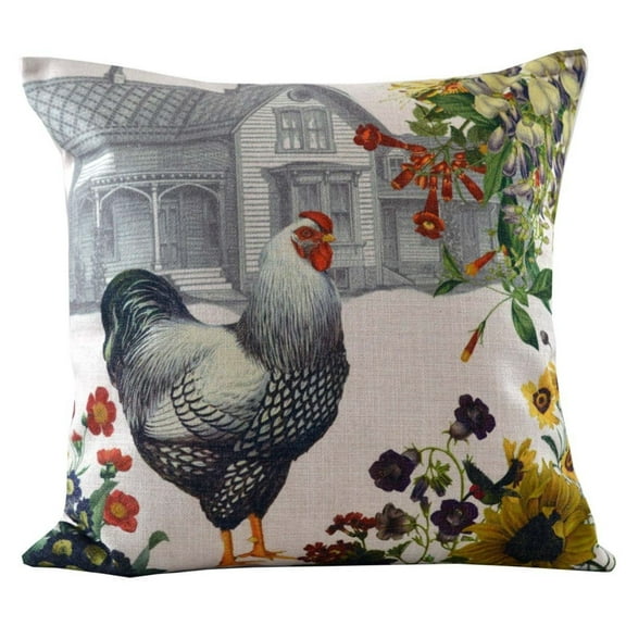 Golden Hill Studio 18" Black and White Decorative Hen Throw Pillow
