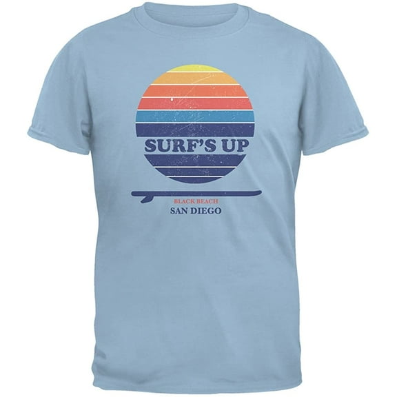 Old Glory Mens Surf's Up San Diego Beach Short Sleeve Graphic T Shirt