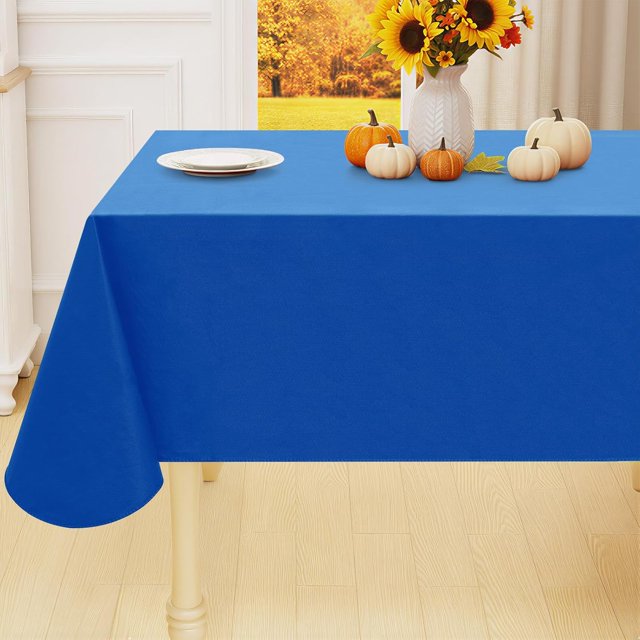 Rectangle Table Cloth x Wipeable Vinyl Tablecloths Protector Oil Spill Proof Plastic Table Cover for Dining Picnic Camping Outdoor