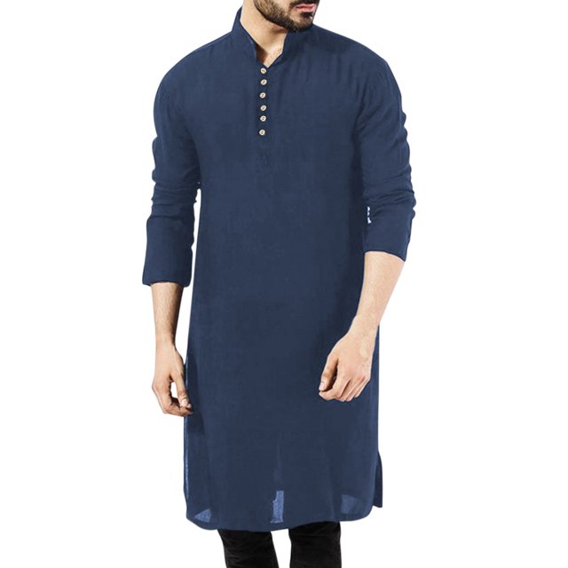 Chemises pour Hommes à Boutons Col Double Couche Manches Longues Ajustées Rd1 Vêtements d'Automne Taille G