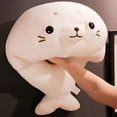 thumbnail image 4 of Bonito juguete de peluche con foca, almohada para abrazar con foca supersuave, regalo de peluche con foca regordeta para niños, niñas, niños, bebés, niños pequeños hogar (19,7 pulgadas/50 cm) WD.WDQZL Hogar, 4 of 9