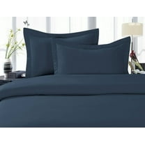 1800 Series Wrinkle 4-Piece Bed Sheet set, Deep Pocket - Queen Navy Blue
