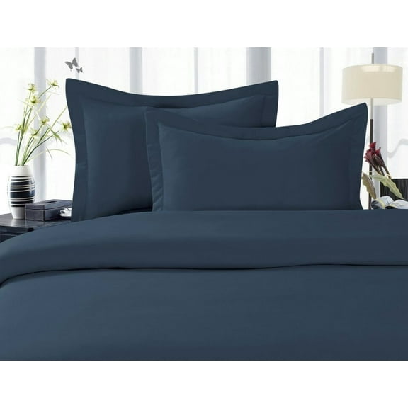 1800 Series Wrinkle 4-Piece Bed Sheet set, Deep Pocket - Queen Navy Blue