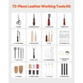 thumbnail image 3 of Leather Working Tools Kit 72 PCS Engraving Punching Stamping Sewing Tools, 3 of 11