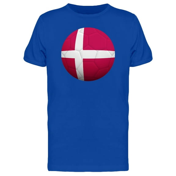 Soccer Ball With Denmark Flag T-Shirt Men -Image by Shutterstock, Male Small