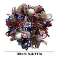 thumbnail image 2 of Yongcuo Patriotic Baseball Themed Wreath Home Decor with Burlap, Ribbon, and Baseball Accents for Front Door Display Blue, 2 of 4