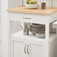 thumbnail image 4 of SoBuy FKW22-WN, Kitchen Trolley Cart Storage Trolley Serving Trolley Kitchen Cabinet with Rubber Wood Worktop, 4 of 8