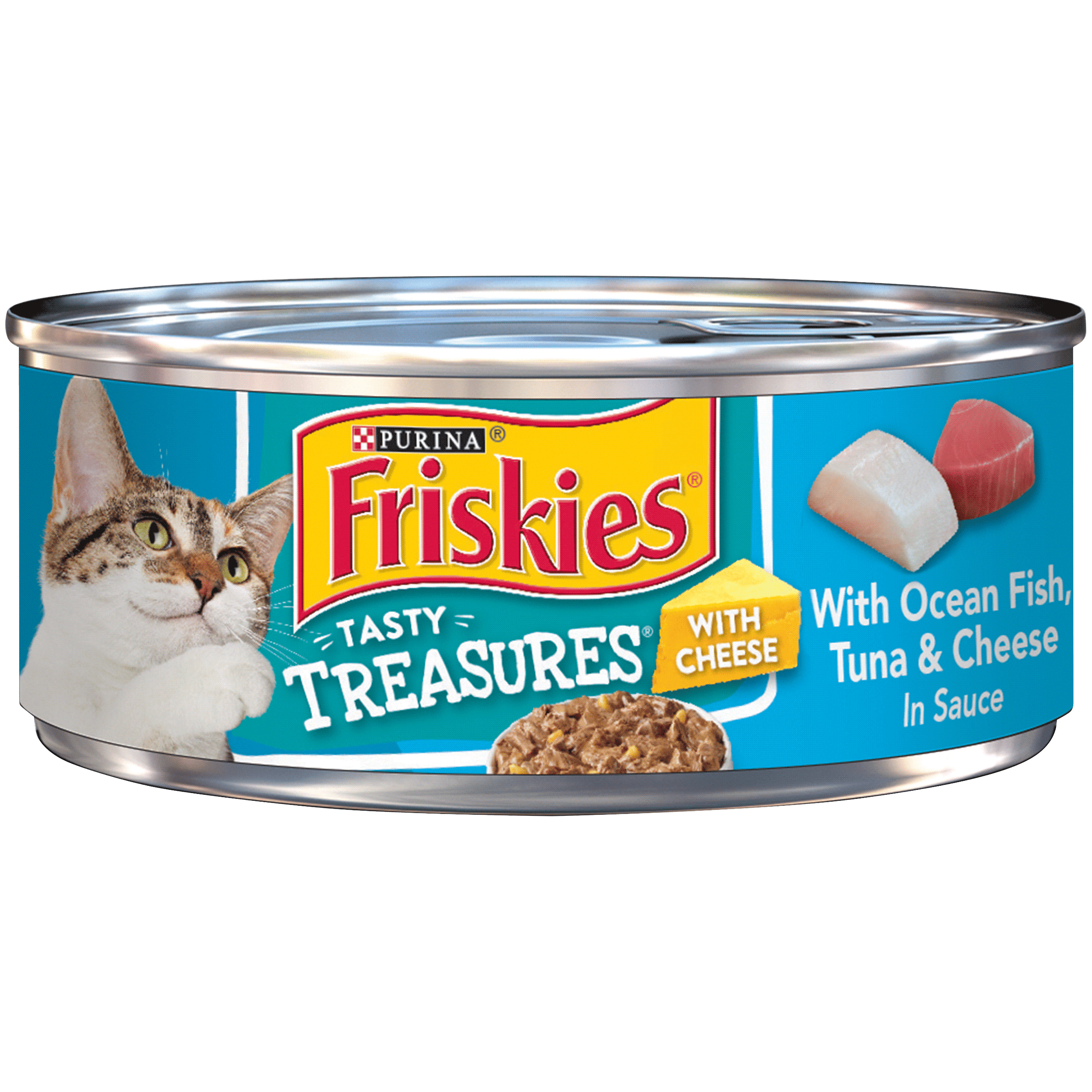 Friskies Pate Wet Cat Food, Tasty Treasures With Ocean Fish & Tuna and