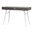 thumbnail image 4 of Calico Designs Alcove - Writing desk - rectangular - cement gray - white base, 4 of 6