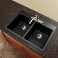 thumbnail image 2 of Transolid Radius 33'' L x 22'' W Granite Double Equal Drop-in Kitchen Sink, 2 of 5