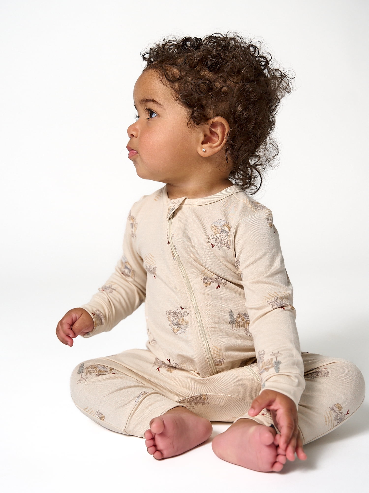 Modern Moments by Gerber Neutral Two-Way Zip Viscose Coverall, Sizes Newborn - 24 Months