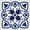Dark Blue, variant on Mi Alma Greek Floral Blue Tile Stickers - Removable Vinyl 4x4, 24 pcs