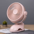 thumbnail image 1 of Ventilador portátil con carga USB, clip, ventilador de escritorio, 4 W, color rosa, 1 of 5
