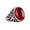 Red, variant on Men's Oval Gemstone Ring with Coconut Tree Leaf Carved Rings Classic Vintage Gothic Jewelry Brown Size 10