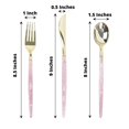 thumbnail image 3 of Efavormart 24 Pack | 8" Blush / Rose Gold Glittered Disposable Cutlery Set, Plastic Silverware for Wedding Catered Events Banquet, 3 of 11