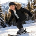 thumbnail image 7 of vdgthytj Little Kids 2 Piece Snowsuits Full Zip Long Sleeve Hooded Snow Jacket Bib Snow Pants Boys Girls Outdoor Ski Outfits(1-2 Years,Black), 7 of 7