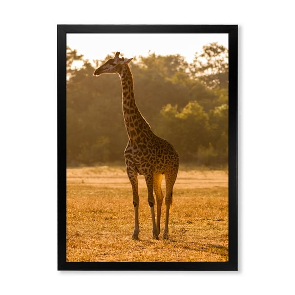 Designart 'African Giraffe In The Wildlife II' Farmhouse Framed Art Print