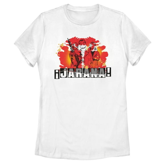 Women's Money Heist Jarana Flame Quote Graphic Tee White X Large