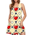 thumbnail image 2 of Viikei Women's Summer Casual Short Sleeve Dressy Dresses,Women's Spring/summer Casual Sleeveless Crew-neck Valentine's Day Print Dress Multicolor XL, 2 of 5