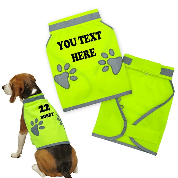 Pet Artist Personalized High Vis Dog Pet Safety Vest with Name Printed Hi Viz Reflective Coats Jacket