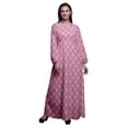 thumbnail image 1 of Bimba Robe Maxi à Manches Longues pour Femmes en Georgette Mousse à Imprimé Floral en Blocs, Taille Élastique - Grande, 1 of 5