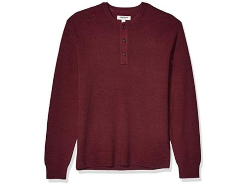 men's cotton henley sweater