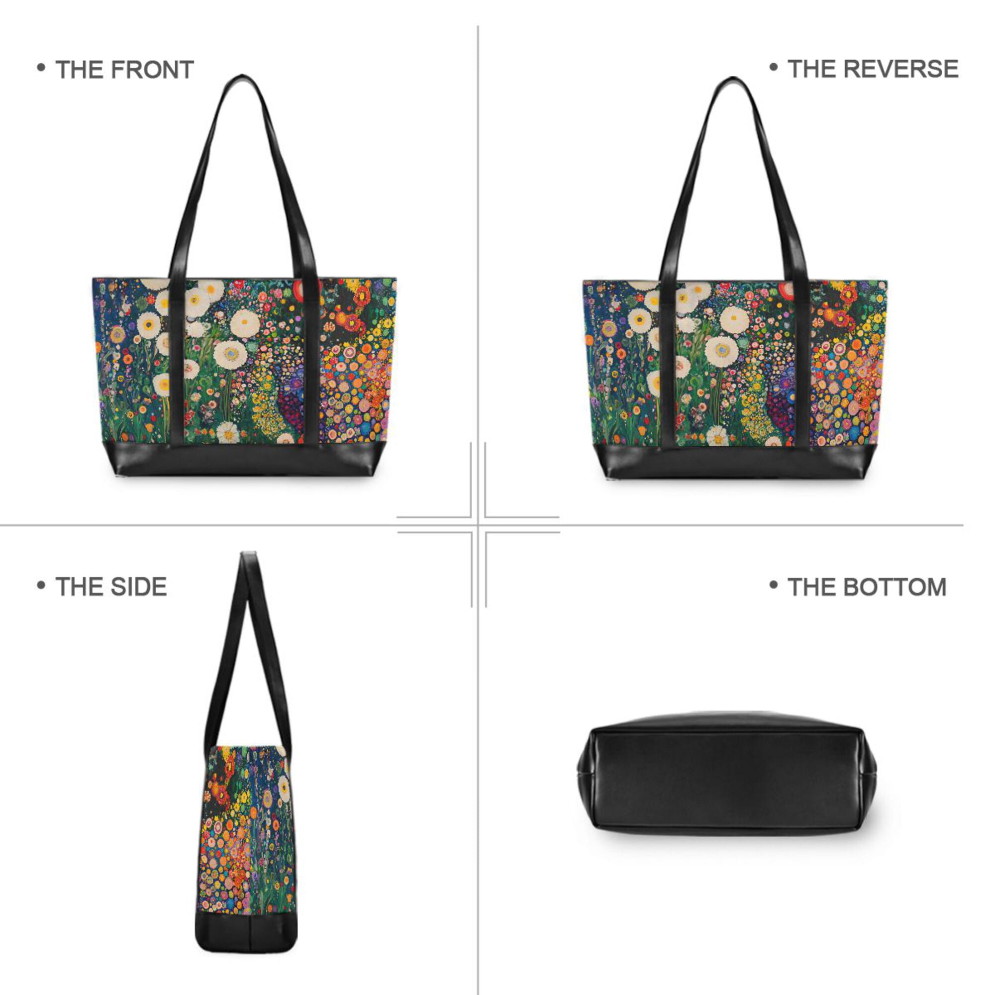 FORMRS Canvas Laptop Tote Bag for Women with 15.6" Computer Compartments Shoulder Handbag, White Floral Garden