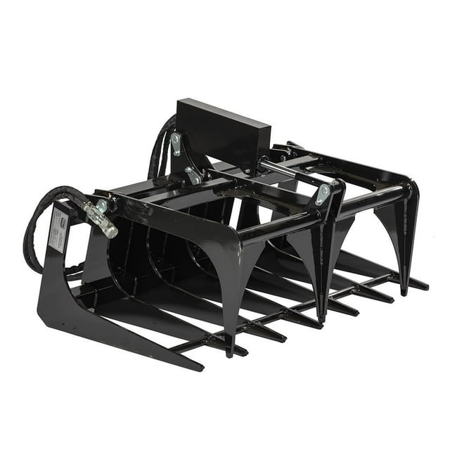 Titan Attachments 42" Mini Skid Steer Root Grapple Bucket, Universal Quick Tach Connection, 3,000 PSI Hydraulic Cylinder with Cylinder Guards, for Clearing Trees, Roots, Rocks, Brush