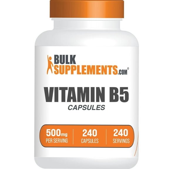 BulkSupplements Vitamin B5 Capsules - 500 mg per Serving (240 Capsules - 8 Month Supply)