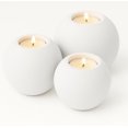 thumbnail image 1 of Concrete Sphere Tea Light Holder - Minimalist Centerpiece - Candle Holder - Modern Interior Design (Ashy White, Large Sphere), 1 of 4