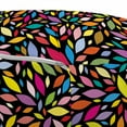 thumbnail image 3 of Colorful Pouf Cover with Zipper, Abstract Pattern with Floral Elements Lively Colored Petals on Black Background, Soft Decorative Fabric Unstuffed Case, 30" W X 17.3" L, Multicolor, by Ambesonne, 3 of 5