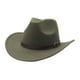 thumbnail image 2 of Sombrero de vaquero occidental, informal, cómodo, enrollable, clásico, novedoso, para el sol, para adultos. Verde, 2 of 9