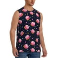 thumbnail image 2 of Bingfone Cartoon Donut Planets Pattern Men's Tank Tops Workout Sleeveless Tee Shirts Running Beach Tanks for Men-Large, 2 of 8